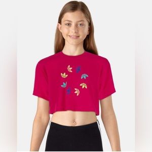 Adidas | Girls Cropped Pink T-Shirt | Size 14Y-15Y | NWOT | BRAND NEW